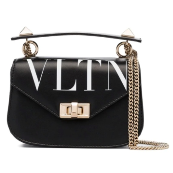 Valentino Handbags - VALENTINO VLTN Small Chain Shoulder Bag NEW Black
